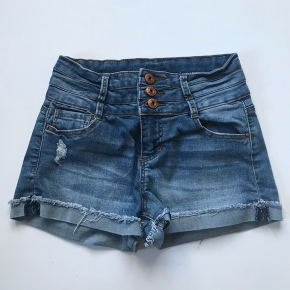 Vanilla Star High Waist Distressed Denim Shorts - Picture 3 of 3